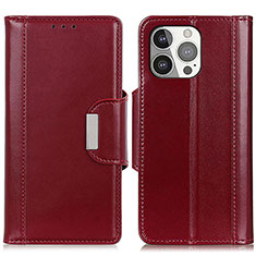 Coque Portefeuille Livre Cuir Etui Clapet T22 pour Apple iPhone 14 Pro Rouge