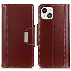 Coque Portefeuille Livre Cuir Etui Clapet T22 pour Apple iPhone 15 Marron