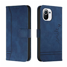 Coque Portefeuille Livre Cuir Etui Clapet T22 pour Xiaomi Mi 11 Lite 4G Bleu