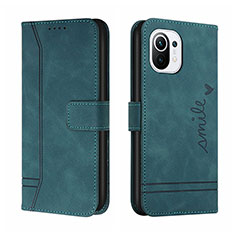 Coque Portefeuille Livre Cuir Etui Clapet T22 pour Xiaomi Mi 11 Lite 4G Vert