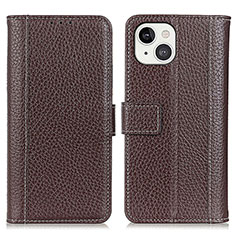 Coque Portefeuille Livre Cuir Etui Clapet T23 pour Apple iPhone 13 Marron