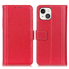 Coque Portefeuille Livre Cuir Etui Clapet T23 pour Apple iPhone 13 Mini Rouge