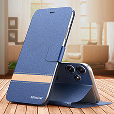 Coque Portefeuille Livre Cuir Etui Clapet TB1 pour Xiaomi Redmi 12 5G Bleu