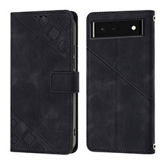 Coque Portefeuille Livre Cuir Etui Clapet Y01B pour Google Pixel 6 5G Noir