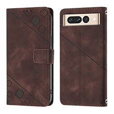 Coque Portefeuille Livre Cuir Etui Clapet Y01B pour Google Pixel 7 Pro 5G Marron