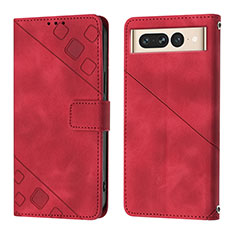 Coque Portefeuille Livre Cuir Etui Clapet Y01B pour Google Pixel 7 Pro 5G Rouge