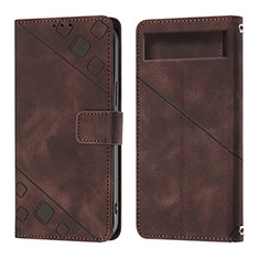 Coque Portefeuille Livre Cuir Etui Clapet Y01B pour Google Pixel 7a 5G Marron