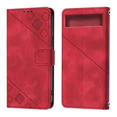 Coque Portefeuille Livre Cuir Etui Clapet Y01B pour Google Pixel 7a 5G Rouge