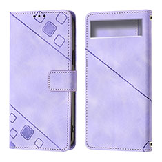 Coque Portefeuille Livre Cuir Etui Clapet Y01B pour Google Pixel 7a 5G Violet