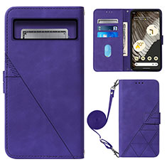 Coque Portefeuille Livre Cuir Etui Clapet Y01B pour Google Pixel 8 5G Violet