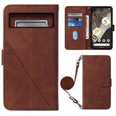 Coque Portefeuille Livre Cuir Etui Clapet Y01B pour Google Pixel 8 Pro 5G Marron