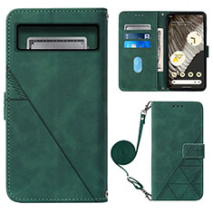 Coque Portefeuille Livre Cuir Etui Clapet Y01B pour Google Pixel 8 Pro 5G Vert