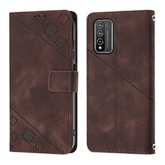 Coque Portefeuille Livre Cuir Etui Clapet Y01B pour Huawei Honor 10X Lite Marron