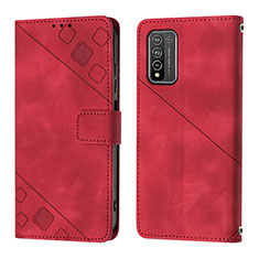 Coque Portefeuille Livre Cuir Etui Clapet Y01B pour Huawei Honor 10X Lite Rouge