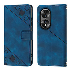 Coque Portefeuille Livre Cuir Etui Clapet Y01B pour Huawei Honor 70 5G Bleu