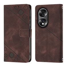 Coque Portefeuille Livre Cuir Etui Clapet Y01B pour Huawei Honor 70 5G Marron