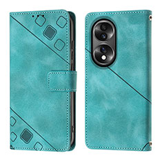 Coque Portefeuille Livre Cuir Etui Clapet Y01B pour Huawei Honor 70 5G Vert