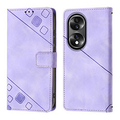 Coque Portefeuille Livre Cuir Etui Clapet Y01B pour Huawei Honor 70 5G Violet