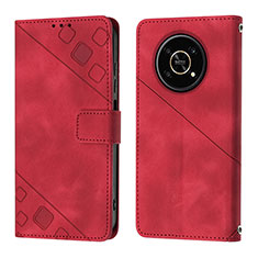 Coque Portefeuille Livre Cuir Etui Clapet Y01B pour Huawei Honor Magic4 Lite 5G Rouge