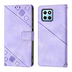 Coque Portefeuille Livre Cuir Etui Clapet Y01B pour Huawei Honor X6 5G Violet