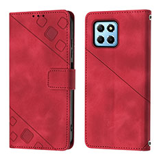 Coque Portefeuille Livre Cuir Etui Clapet Y01B pour Huawei Honor X6 Rouge