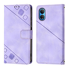 Coque Portefeuille Livre Cuir Etui Clapet Y01B pour Huawei Honor X7 Violet