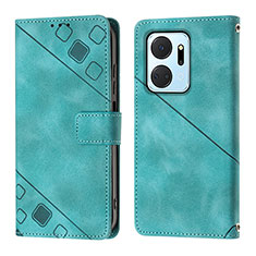 Coque Portefeuille Livre Cuir Etui Clapet Y01B pour Huawei Honor X7a Vert