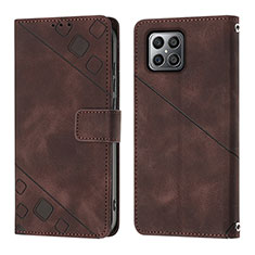 Coque Portefeuille Livre Cuir Etui Clapet Y01B pour Huawei Honor X8 4G Marron