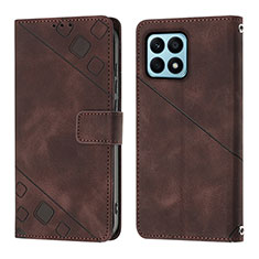 Coque Portefeuille Livre Cuir Etui Clapet Y01B pour Huawei Honor X8a 4G Marron