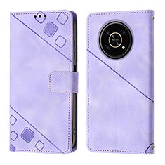 Coque Portefeuille Livre Cuir Etui Clapet Y01B pour Huawei Honor X9 5G Violet