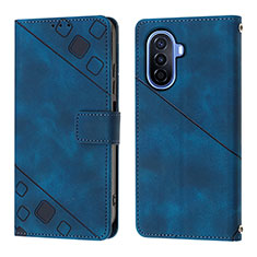 Coque Portefeuille Livre Cuir Etui Clapet Y01B pour Huawei Nova Y70 Bleu