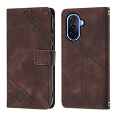 Coque Portefeuille Livre Cuir Etui Clapet Y01B pour Huawei Nova Y70 Plus Marron