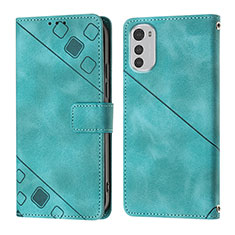 Coque Portefeuille Livre Cuir Etui Clapet Y01B pour Motorola Moto E32 Vert