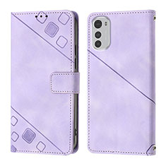 Coque Portefeuille Livre Cuir Etui Clapet Y01B pour Motorola Moto E32 Violet