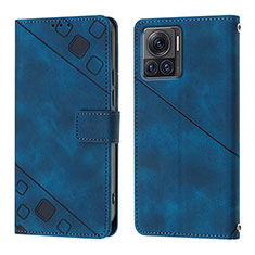 Coque Portefeuille Livre Cuir Etui Clapet Y01B pour Motorola Moto Edge 30 Ultra 5G Bleu