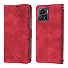 Coque Portefeuille Livre Cuir Etui Clapet Y01B pour Motorola Moto Edge 30 Ultra 5G Rouge