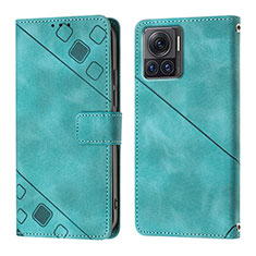 Coque Portefeuille Livre Cuir Etui Clapet Y01B pour Motorola Moto Edge 30 Ultra 5G Vert