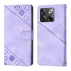 Coque Portefeuille Livre Cuir Etui Clapet Y01B pour OnePlus 10T 5G Violet