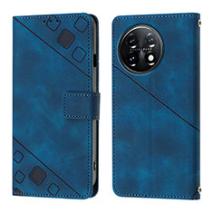 Coque Portefeuille Livre Cuir Etui Clapet Y01B pour OnePlus 11 5G Bleu