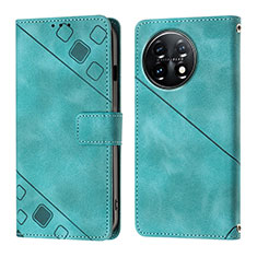 Coque Portefeuille Livre Cuir Etui Clapet Y01B pour OnePlus 11 5G Vert