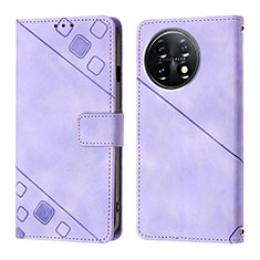 Coque Portefeuille Livre Cuir Etui Clapet Y01B pour OnePlus 11 5G Violet