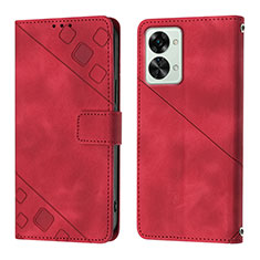 Coque Portefeuille Livre Cuir Etui Clapet Y01B pour OnePlus Nord 2T 5G Rouge