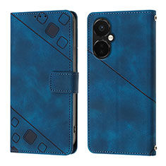 Coque Portefeuille Livre Cuir Etui Clapet Y01B pour OnePlus Nord CE 3 5G Bleu