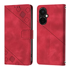 Coque Portefeuille Livre Cuir Etui Clapet Y01B pour OnePlus Nord CE 3 5G Rouge