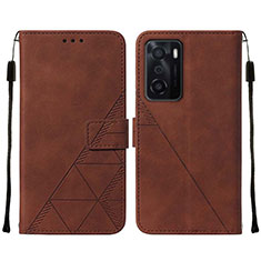 Coque Portefeuille Livre Cuir Etui Clapet Y01B pour Oppo A55S 5G Marron