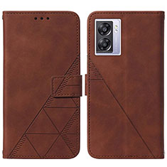 Coque Portefeuille Livre Cuir Etui Clapet Y01B pour Oppo A57 5G Marron