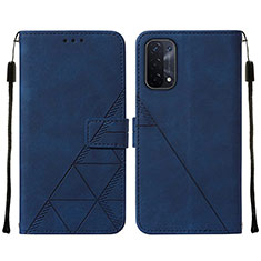 Coque Portefeuille Livre Cuir Etui Clapet Y01B pour Oppo A74 5G Bleu