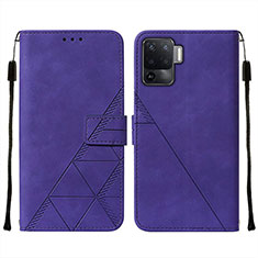 Coque Portefeuille Livre Cuir Etui Clapet Y01B pour Oppo A94 4G Violet