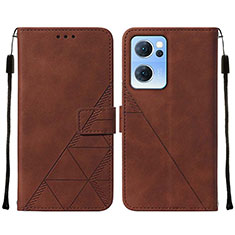 Coque Portefeuille Livre Cuir Etui Clapet Y01B pour Oppo Find X5 Lite 5G Marron