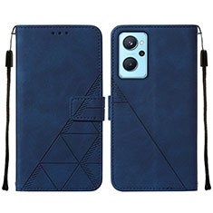 Coque Portefeuille Livre Cuir Etui Clapet Y01B pour Oppo K10 4G Bleu